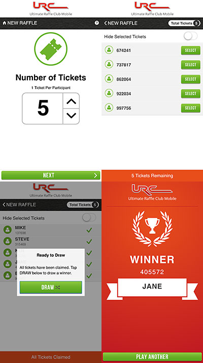 Ultimate Raffle Club Mobile App